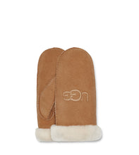 Shearling Embroider Mitten - Chestnut