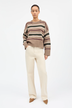 Cannes Jumper  - LightBrown/Green/Winestripe
