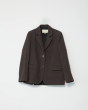 Linen Straight Blazer - Brown