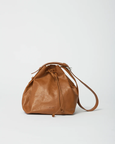 Leather Bucket Bag - Cognac