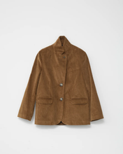 Corduroy Straight Blazer - Cognac