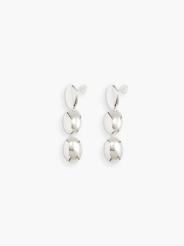 Dualism Oval Earrings - Silver