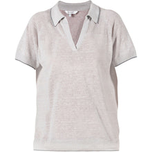 Ellis Linen Polo Knit - Silver Grey