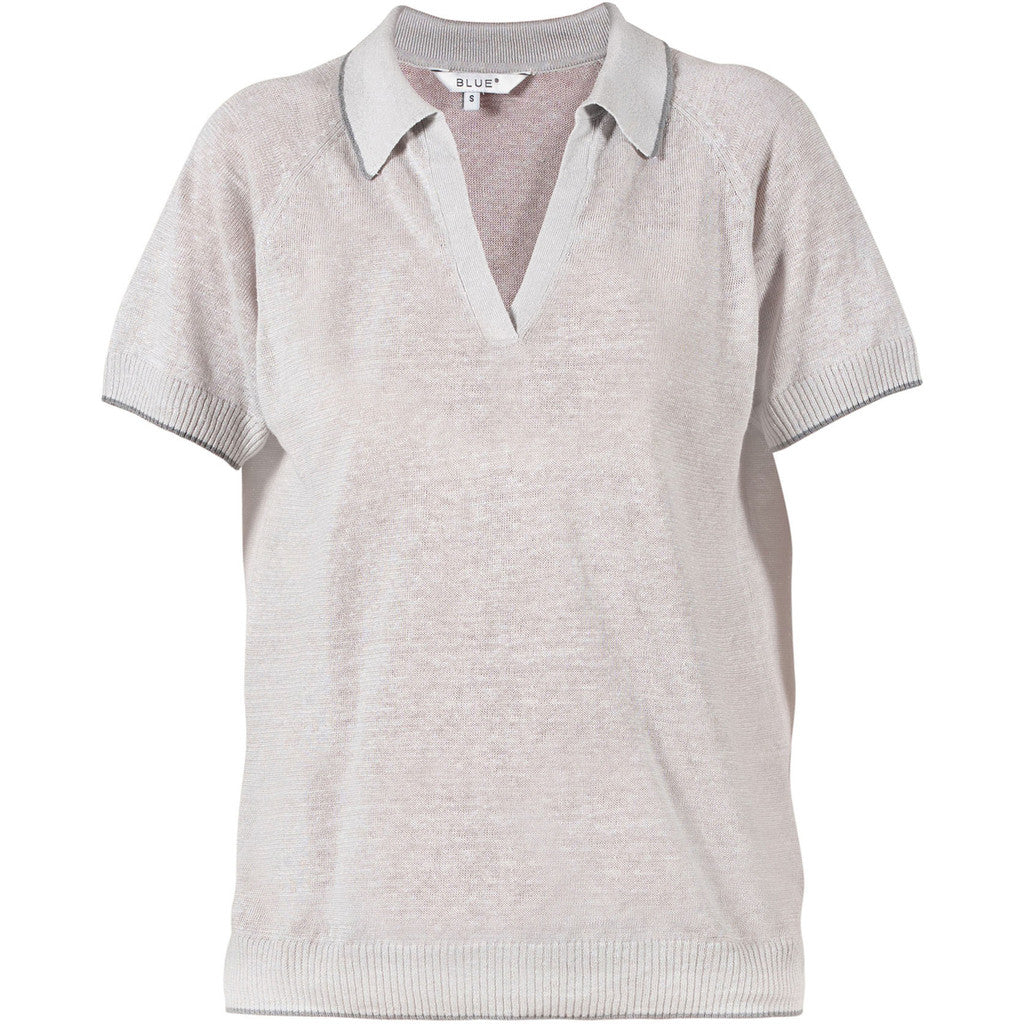 Ellis Linen Polo Knit - Silver Grey
