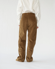 Corduroy Box Trousers - Cognac