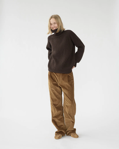 Shetland Wool Turtleneck - Brown