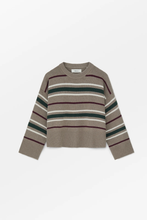 Cannes Jumper  - LightBrown/Green/Winestripe