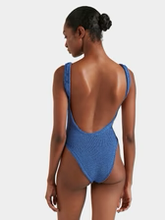 Square Neck Swimsuit - Metallic Denim