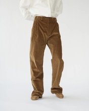 Corduroy Box Trousers - Cognac