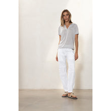 Ellis Linen Polo Knit - Silver Grey