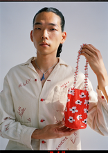 Beaded Pouch - Red Flower Dream