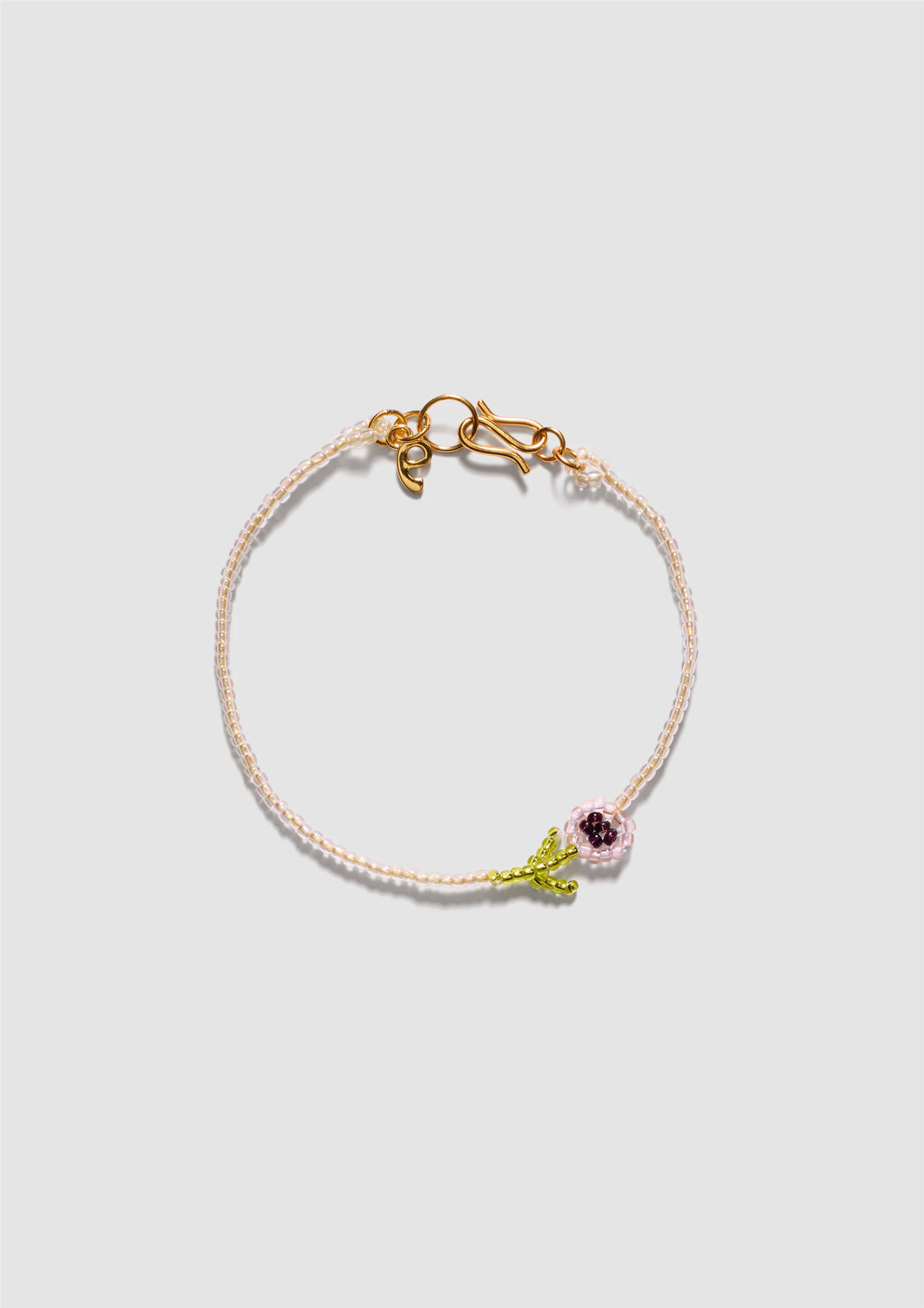 Mini Beaded Bracelet - Purple Flor