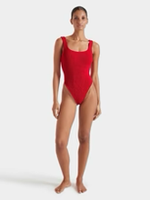 Square Neck Swimsuit - Red