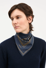 Skall Floral Scarf 55x55 - Midnight Navy