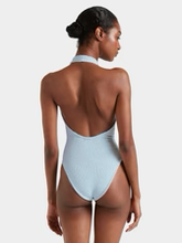Adriana Beaded Swimsuit - Metallic Blue