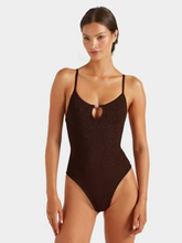 Mia Beaded Swimsuit - Metallic Chocolate