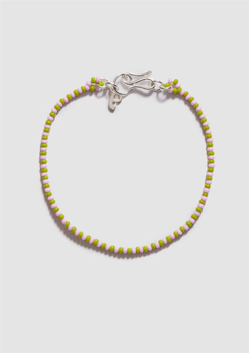 Sencillo Pink Green Bracelet - Silver