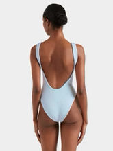 Square Neck Swimsuit - Metallic Blue