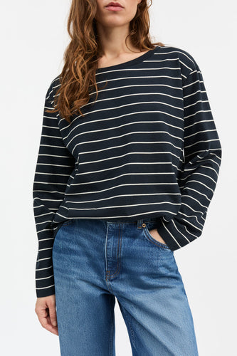 Loui Oversized Blouse - NavyWhite