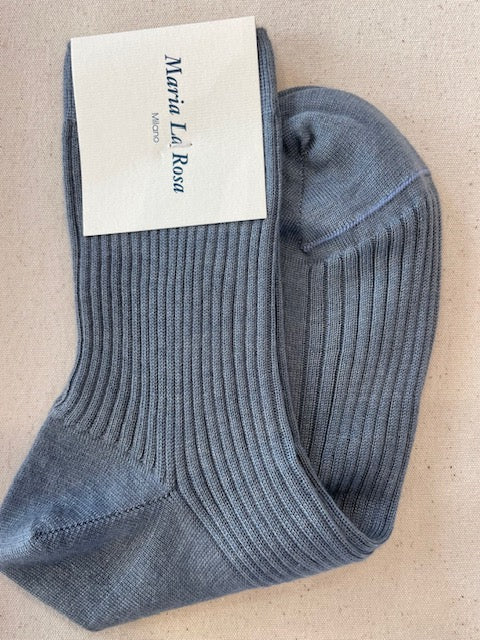 Socks English cashmere/Seta - Acciaio