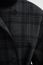 Caspia Check Coat - Black