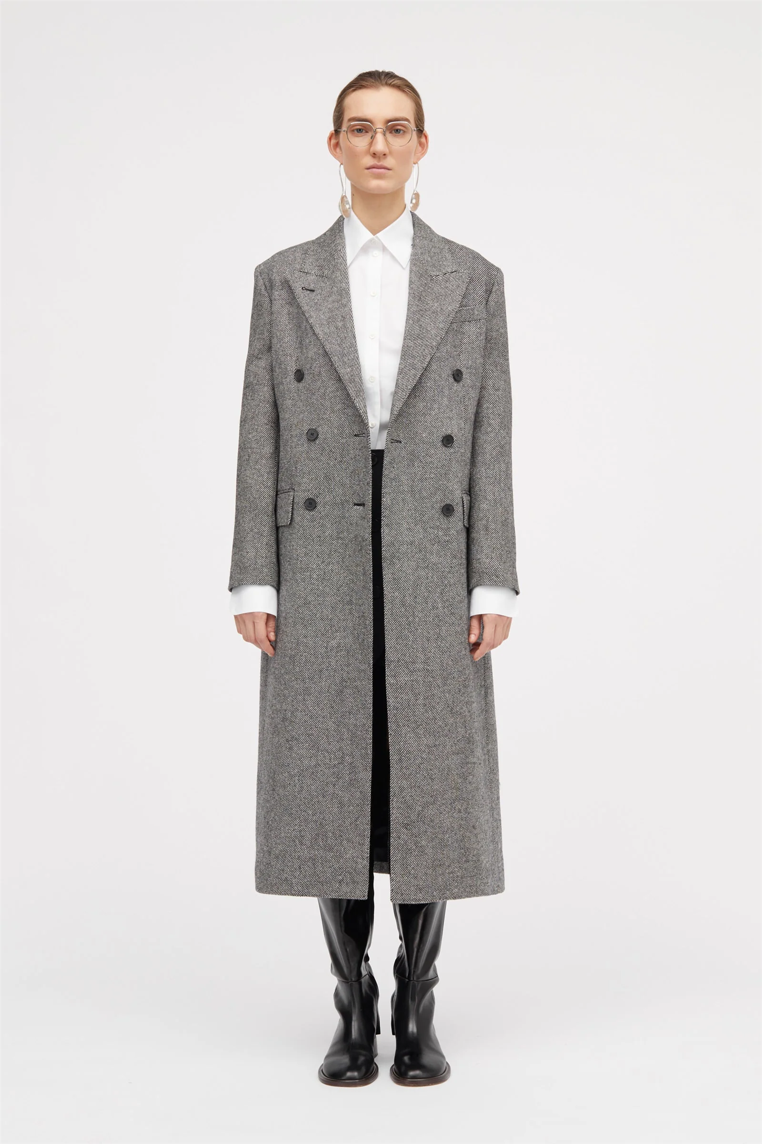 Constance Wool Coat - Black/White