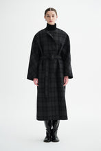 Caspia Check Coat - Black