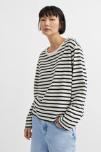 Loui Oversized Blouse - Dark Navy/White Stripe