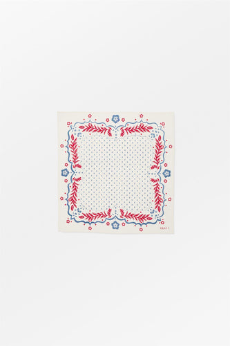 Juniper Scarf 47x47 - Cream/Blue/red