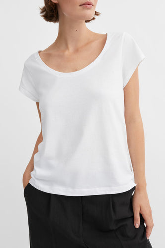 Andy Wide Neck Tee - Optic White