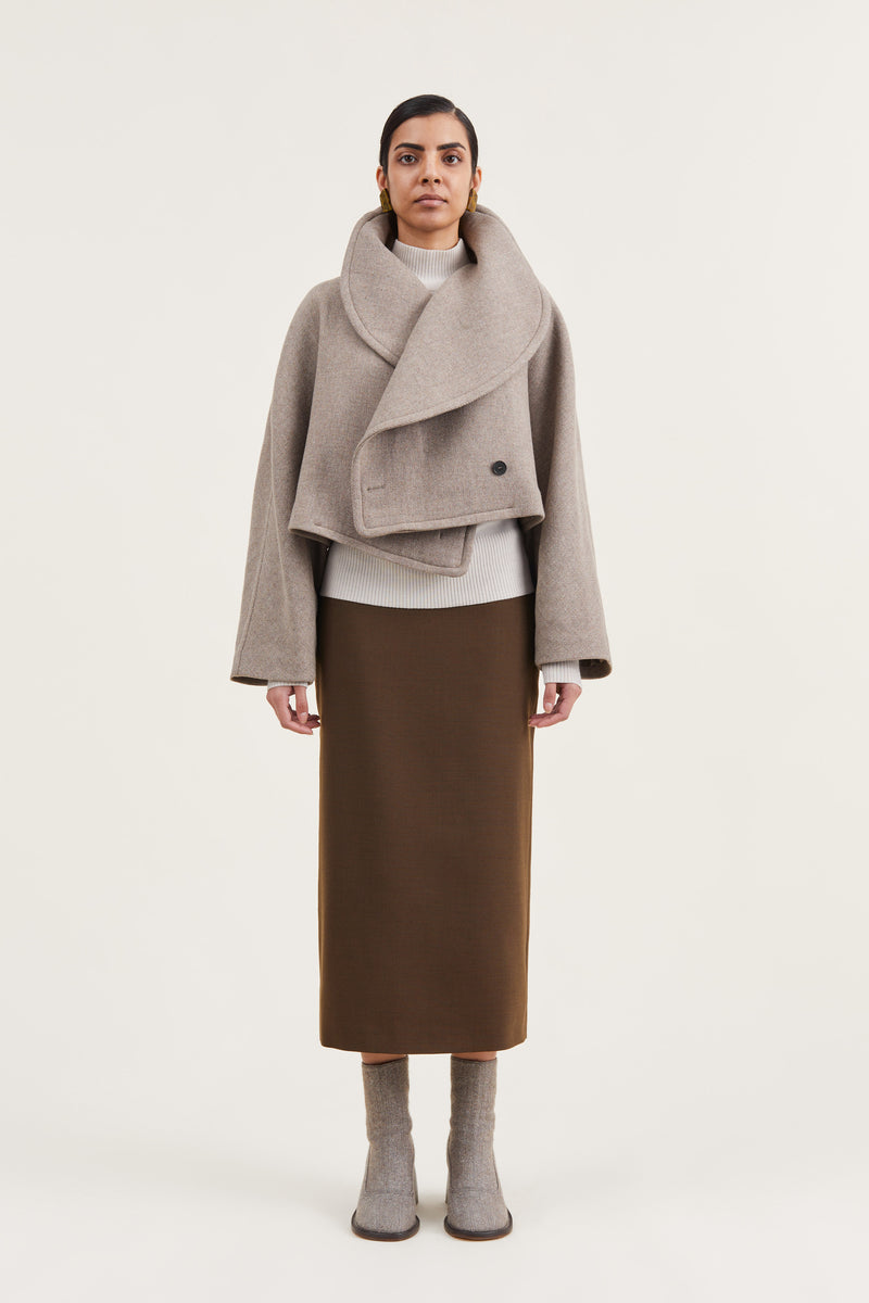 Jamie Wool Jacket - Warm Grey Melange