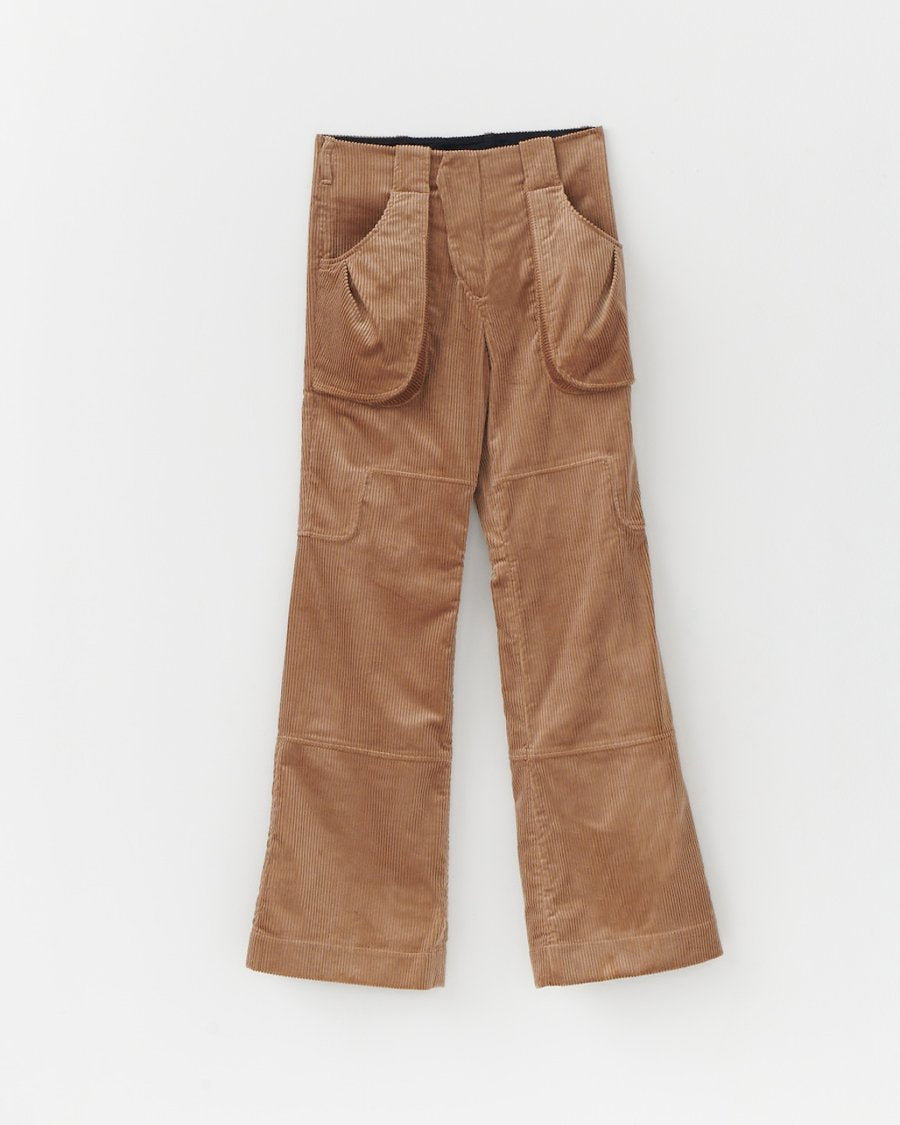 Corduroy combat pants - beige