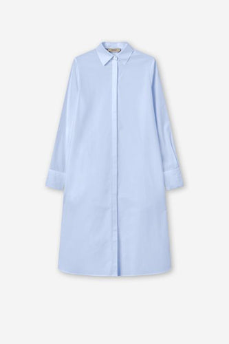 Devi Poplin Shirt Dress - Light blue