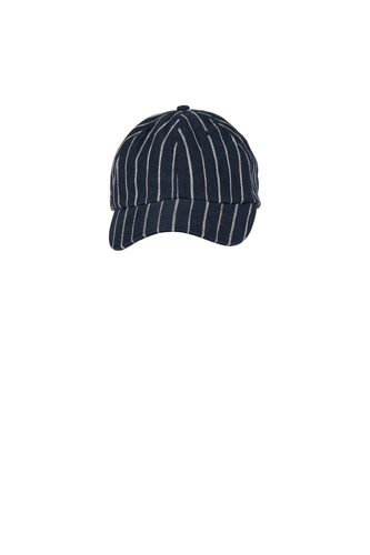 Adora Striped Linen Cap - Navy/Chalk