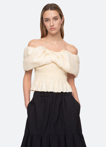Loren Shoulder Top - Cream
