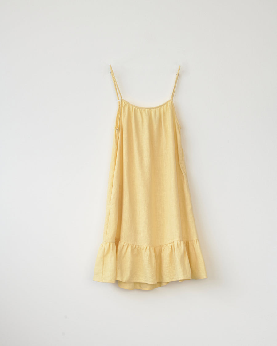 Light Linen Bias Dress - Yellow