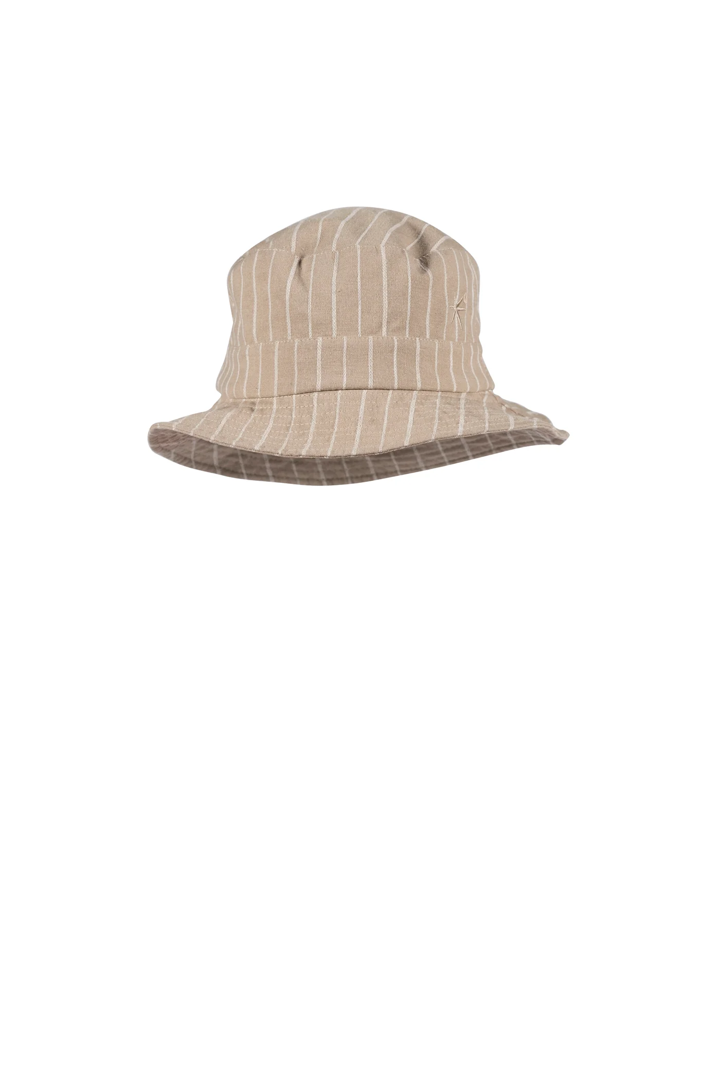 Abella Striped Cotton/Linen Bucket Hat - Dark Khaki/Kit