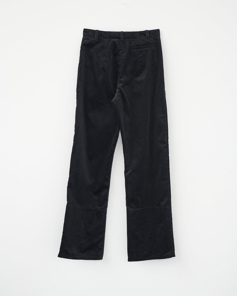 Corduroy Box Trousers - Black