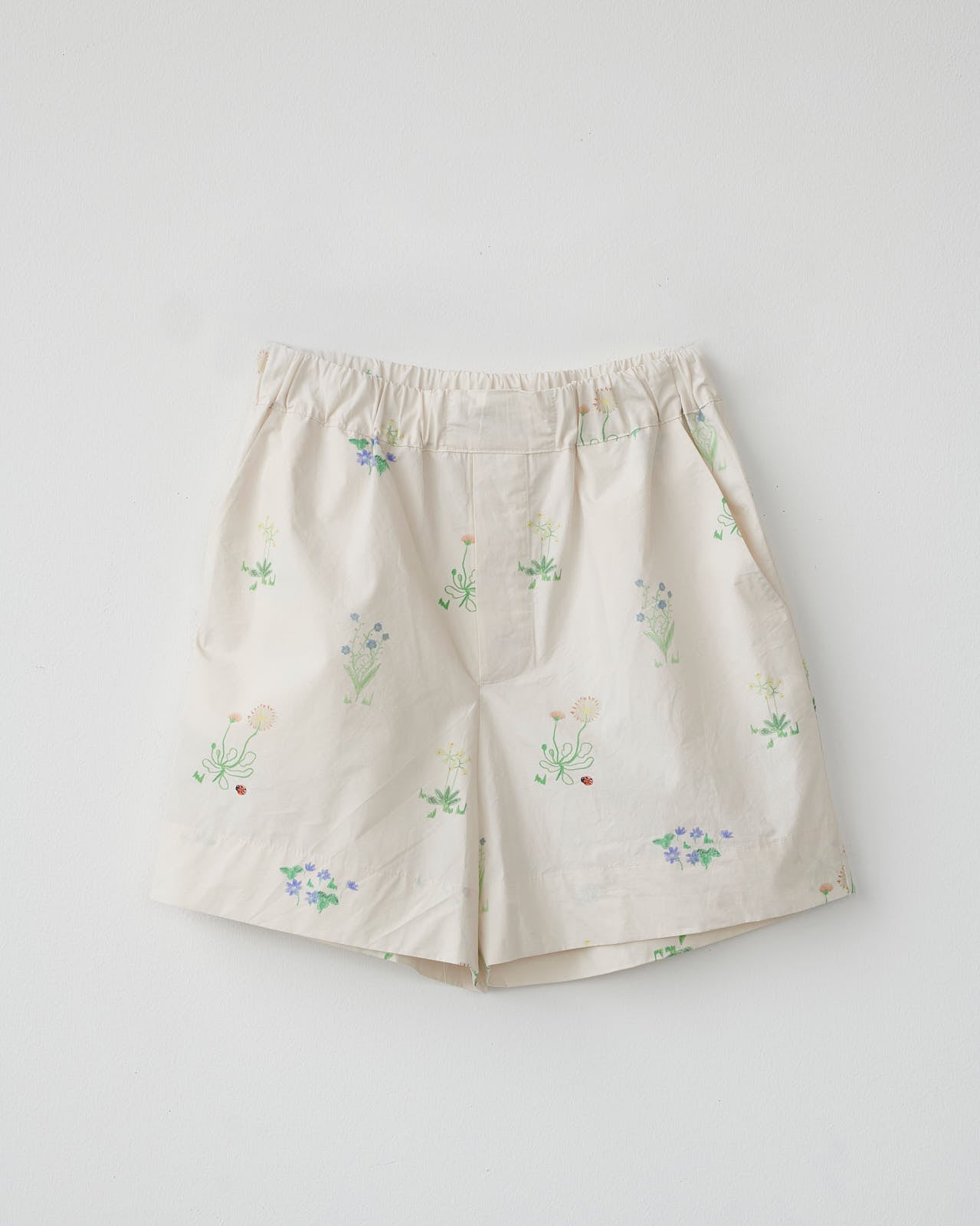 Floral Poplin Shorts - Powder